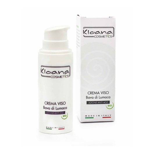 Kloana Cosmetics Crema Viso Antirughe Bava di Lumaca e Acido ialuronico - Antiage Notte Made in Italy , 50ml
